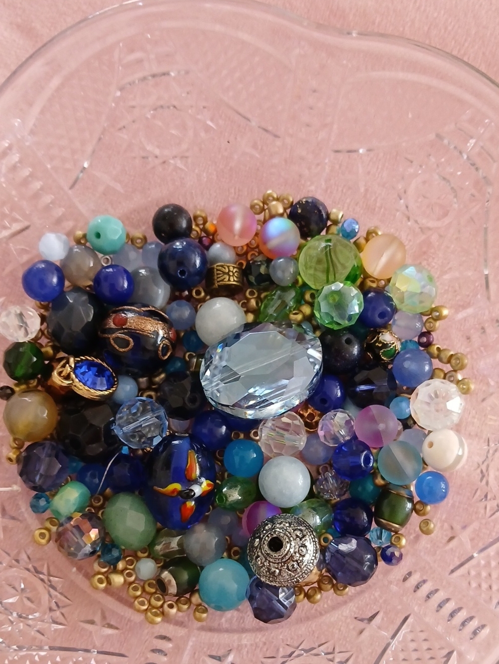 Assorted Blue and Multicolor Bead Mix for Women Jewelry